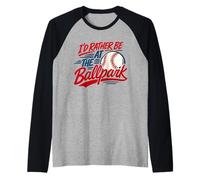 Les Fans de Baseball I'd Rather at The Ballparks Little Leagues Manche Raglan