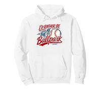 Les Fans de Baseball I'd Rather at The Ballparks Little Leagues Sweat à Capuche
