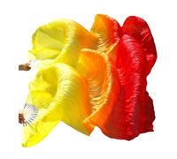 Les fans de danse chinoise, Éventails de voile soie danse du ventre, côtes multicolores, plusieurs tailles, 2 pièces(56,120x90cm)