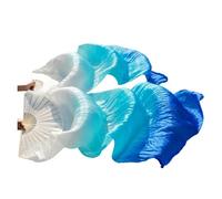 Les fans de danse chinoise, Voile de soie for éventail danse du ventre, double main, multicolore, plusieurs tailles, véritable et(Color 11,120cm Silk)