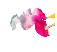 Les fans de danse chinoise, Voile de soie for éventail danse du ventre, double main, multicolore, plusieurs tailles, véritable et(Color 2,180x90cm Real Silk)