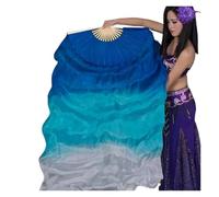 Les fans de danse chinoise, Voile d'Éventail de Danse du Ventre .8m Bambou Multicolore Plusieurs Tailles 2 pcs(Color 8,150cmX90cm)