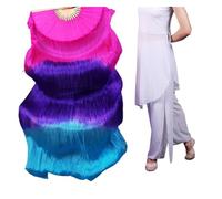 Les fans de danse chinoise, Voile d'Éventail de Danse du Ventre .8m Bambou Multicolore Plusieurs Tailles 2 pcs(Color 12,150cmX90cm)