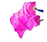 Les fans de danse chinoise, Voile d'éventail de danse du ventre en soie et bambou, teint à la main, multicolore, 120-250x90cm, 1 paire/1 pièce(1pair-type 2,250x90cm)
