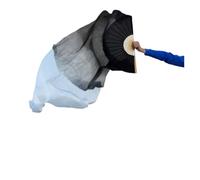 Les fans de danse chinoise, Voile d'éventail de danse du ventre en soie et bambou, teint à la main, multicolore, 120-250x90cm, 1 paire/1 pièce(1pc Right-type 1,250x90cm)