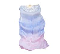 Les fans de danse chinoise, Voiles d'éventail en soie de danse du ventre multicolore 120-180cm(Color 2,180cm)