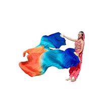 Les fans de danse chinoise, Voiles d'éventail en soie de danse du ventre multicolore 120-180cm(Color 5,180cm)