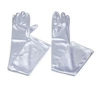 les femmes est de 55 cm un mariage bal doigt gants de satin de soie, Blanc