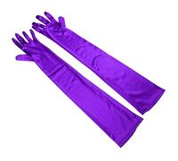 Les femmes est de 55 cm un mariage bal doigt gants de satin de soie, Violet