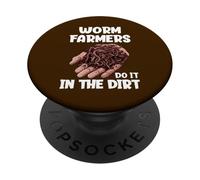 Les fermiers de vers Le Font dans la Terre - Funny Worm Farming PopSockets PopGrip Adhésif