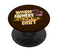 Les fermiers de vers Le Font dans la Terre - Funny Worm Farming PopSockets PopGrip Adhésif