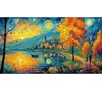 Les Feuilles d'automne encadrent Une Vue pittoresque sur Le lac Puzzle 1000 pièces pour Adultes et Enfants - Jeu Familial Amusant & Stimulant Idée Cadeau Parfaite 38x26/1000pcs