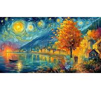 Les Feuilles d'automne encadrent Une Vue pittoresque sur Le lac Puzzle 1000 pièces pour Adultes - Idée Cadeau Parfaite Décoration Murale Activité à Domicile 75x50/1000pcs
