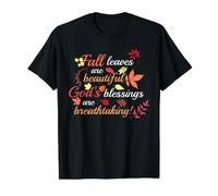 Les Feuilles d'automne sont Belles bénédictions de Dieu sont à Couper Le Souffle T-Shirt Graphique avec Valeur, Homme, Noir, M