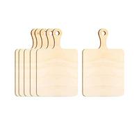Les feuilles de bois, Lot de 6 mini plateaux service rectangulaires en bois brut avec poignée, idéaux for la cuisson des fruits et légumes