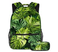 Les feuilles de palmier rehaussent votre jeu de rentrée scolaire avec notre ensemble de 2 cartables pour enfants, parfait pour les garçons, les filles, les adolescents, Multicolore #03,
