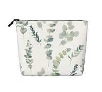 Les feuilles d'eucalyptus sont une trousse de maquillage de voyage polyvalente, idéale pour les routines quotidiennes et les voyages d'affaires, Noir , Taille unique, Trousse de toilette
