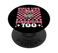 Les Filles Aiment Aussi Les Dinosaures Trex Tyrannosaurus Rex Coquette Bow PopSockets PopGrip Adhésif
