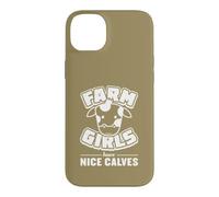 Les Filles de la Ferme Ont de Beaux Mollets, Motif de Jeu de Mots Amusant en Forme de Vache Coque pour iPhone 14 Plus