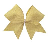 Les filles féminines avec de grandes tranches de c 5 pcs Glitter Cheer Bows Multicolor 7, pouces for cheveux de pom-pom girl avec bandes élastiques(Color 7)