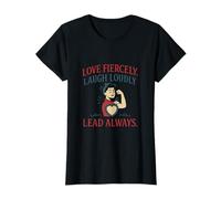 Les Filles féministes, Le Pouvoir de l'amour, rient farouchement et Fort, mènent Toujours T-Shirt