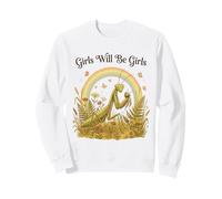 Les Filles seront Will Girls Praying Mantis Boho Rainbow Sweatshirt