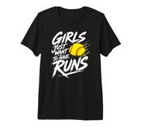 Les Filles veulent Juste Avoir Un Esprit d'équipe de Softball T-Shirt Haut de Gamme