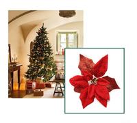 Les fleurs à suspendre ajoutent de l'éclat à votre sapin de Noël avec ces poinsettias (marron)