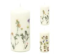 Les Fleurs Bougie pilier avec fleurs | Bougie parfumée botanique | Bougie décorative - Design variable