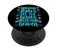 Les Flocons de Neige sont Les Baisers du Ciel PopSockets PopGrip Adhésif