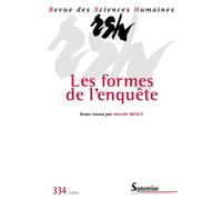 Les formes de l'enquête n°334 Les formes de l enquete - Danièle Meaux - Presses Universitaires Du Septen-Trion - broché - Revue