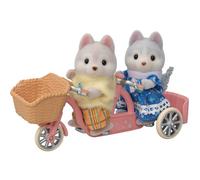 Sylvanian Families – Figurines – Les frères et sœurs Husky et leur tandem 5637 – Mini poupées