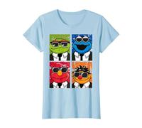 Les frères Sesame Street adorent Le Blues, Elmo Grouch et Ernie Monster T-Shirt, Femme, Bleu Céleste, S
