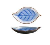 Les fruits, Assiette à goûter en céramique en forme de feuille multicolore 17 x 10 x 2 cm