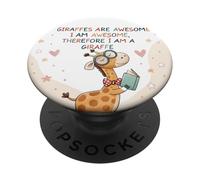 Les girafes sont géniales, Je suis géniale, Donc Je suis Une Girafe PopSockets PopGrip Adhésif