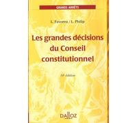 Les grandes décisions du Conseil constitutionnel