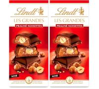 LES GRANDES PRALINÉ NOIR NOISETTES Tablette 225 g (Lot de 2)