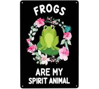 Les grenouilles sont mon animal spirituel vintage en métal affiche signe décor - rétro en aluminium métal étain signe pour la décoration murale de la maison, cuisine, chambre, signes cadeau 8x12 pouc