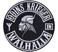 LES GUERRIERS D'ODIN AU VALHALLA | Patch viking Wotan Allvater patch thermocollant nordique père des dieux Odin patch cadeau Vikings fan application à coudre/repasser | 90x90mm