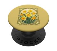 Les hérauts de la Jonquille printanière, Fleur de Naissance de Mars PopSockets PopGrip Adhésif