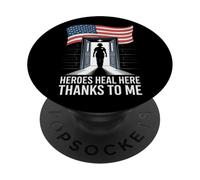 Les héros guérissent ici grâce à moi VA Nurse PopSockets PopGrip Adhésif