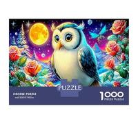 Les hiboux dans la Neige 1000 Pièces Puzzle - Solide Et Durable & Puzzle Impossible mystérieux Oiseau Nocturne - pour La Famille 70x50cm/1000pcs Cadeau d'anniversaire