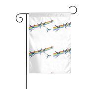 Les hirondelles YYHWHJDE volant dans l'arc-en-ciel La taille précise de ce drapeau de jardin est de 30,5 x 45,7 cm, ce qui est un rapport d'or soigneusement conçu. Il s'adapte parfaitement à la grande