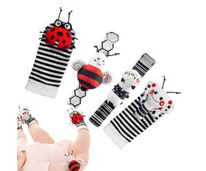 Les hochets de poignet - Le jouet doux et amusant - Jeu de hochet pour le pied et la bande de poignets, pour le développement précoce et la stimulation sensorielle pour la maison Voyage et les