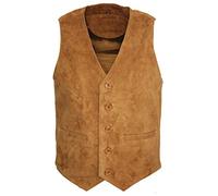 Les hommes Daim Chèvre Bronzer Gilet Cuir Smart Classique XL