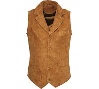 Les Hommes de Chèvre Lisse Classique Cuir Daim Smart Bronzer Gilet XL