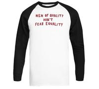 Les Hommes De Qualité N'ont Pas Peur T-Shirt De Baseball Unisexe Blanc À Manches Longues Unisex Baseball Tee White Long Sleeve T-Shirt