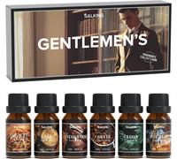 Les Hommes Huiles Essentielles, 6x10ml 100% Huile Essentielle Bio Pour Diffuseurs, Humidificateurs, Massage, Bois De Teck, Café, Santal, Cèdre, Vanille, Rhum