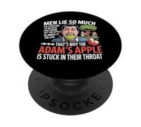 Les Hommes mentent Tellement Que Je Commence à Croire qu'Adam a mordu Apple PopSockets PopGrip Adhésif