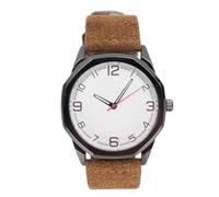 Les Hommes Observent, Horloge de Bracelet en Cuir PU Rétro -cartz Horloge pour étudier la Vie Professionnelle (Brown)